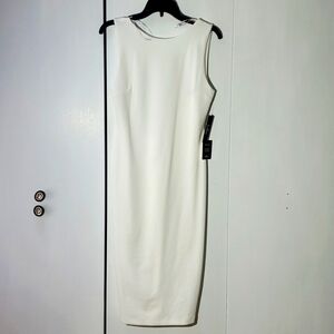 LuLu's- Womens White Elegant Sheath Midi Backless Dress Gorg! Sz.Large